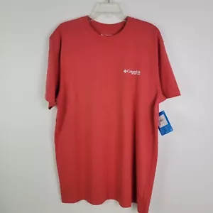 NWT Columbia PFG Performance Fishing Gear Coral Red T-Shirt Size Large New - Picture 1 of 7