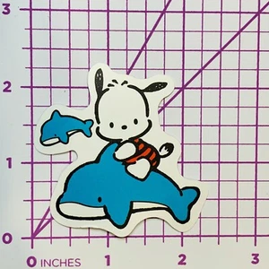 Pochacco Riding on A Dolphin- Sticker Vinyl Decal Sanrio Free Ship &Track - Picture 1 of 5