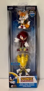 Jada Metal figs Diecast Super Sonic Tails Knuckles 3 Pack 2.5" Figures NEW! - Picture 1 of 2