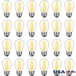 24 Pack Dimmable Waterproof S14 LED Bulbs E26 Outdoor Patio String Lights New - Picture 1 of 9