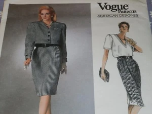 VOGUE 1838 MISSES DESIGNER BILL BLASS JACKET-SKIRT & BLOUSE PATTERN-UNCUT-SIZE 8 - Picture 1 of 3