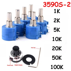 10 Turn Potentiometer 3590S Wirewound Variable Resistor Precision Multi-turn POT - Picture 1 of 17