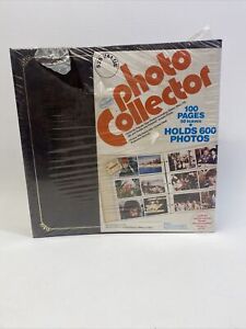 Vintage Holson Photo Album Brown Leather Gold 100 Pages 50 Leaves 600 Photos
