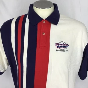 Vtg Sz XL Golf Shirt Polo Color Block 90s Shoeless Joes Sports Cafe Tennessee - Picture 1 of 7