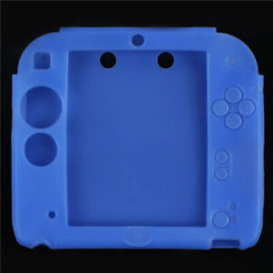 Housse de peau en gel caoutchouc souple résistant à la poussière pour Nintendo 2DS bleu