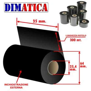 ROTOLI RIBBON NASTRO CARBONGRAFICO 35X300 RESINA TEXTYLE STONE WASH - Foto 1 di 1