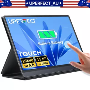 Rechargeable Portable Monitor Touchscreen,UPERFECT Upgraded 15.6" 120Hz HDR HDMI - Picture 1 of 23