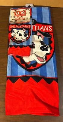 VTG Walt Disney 101 Dalmatians Bath Towel/Washcloth (2 Piece Set) - NEW w/ tags - Image 1 of 4