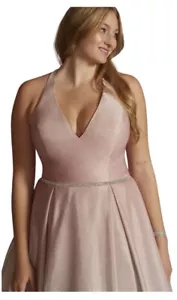 JULES AND CLEO Pink Ombre Plunging Prom Ball Gown With Jewels Plus Size 20 - Picture 1 of 3