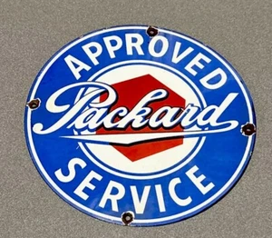 VINTAGE 12” PACKARD SERVICE DEALERSHIP PORCELAIN SIGN CAR GAS TRUCK GASOLINE - Picture 1 of 2
