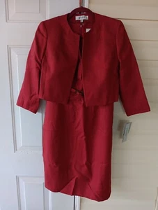 Kasper 2PC Tuscany Jacket Dress Suit Women’s Dark Rust (Red) Size 6 NWT - Picture 1 of 14