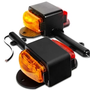 2pc 7" DOT Amber/Red LED Clearance Marker Fender Light Set for Trailer Hauler - Picture 1 of 8