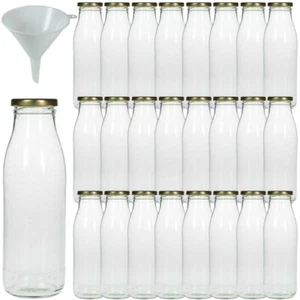 25 Glasflaschen 0,5 Liter Flaschen Milchflaschen Saftflaschen inkl. Trichter go - Bild 1 von 7