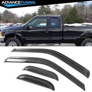 Fits 99-16 Ford F250 F350 F450 Super Duty Extended Cab Acrylic Window Visors 4Pc