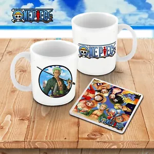 One Piece Roronoa Zoro Swordsman Estilo Anime Taza de Cerámica y Montaña Montaña Plástica Set - Imagen 1 de 2