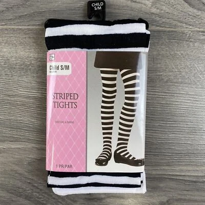 Medias a Rayas Blancas y Negras Amscan Disfraz de Halloween para Niñas S/M Foto 1 de 4