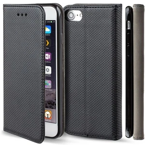 CUSTODIA LIBRO PER Apple iPhone 7 - SMART MAGNET CASE COVER LIBRETTO NERO - Foto 1 di 3