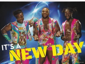 The New Day Big E Kofi Kingston Wood 8x10 WWE Magazine Page Poster 2020 Wrestler - Picture 1 of 3