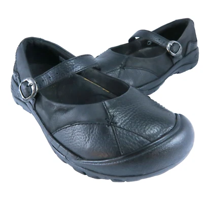 KEEN Toyah Mary Jane Clogs Girls-Youth Size 7M Black Leather Flats - Image 1 of 4
