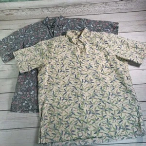 Reyn Spooner Shirts Mens Large Floral Palms Aloha Hawaii 1/4 Neck Pullover LOT - Picture 1 of 14