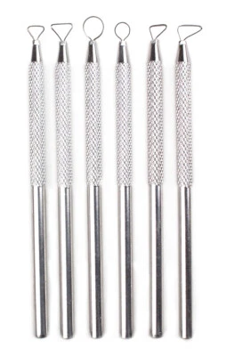 Set Of 6 Metal Mini Shaped Ribbon Tools Pottery Clay Ceramic Cutting Sculpting