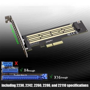 M.2 NVME SSD to PCIE PCI-E4.0 X4 X8 x16 Adapter Card R3I3 C29C R5Y5 S4S9 - Photo 1/9
