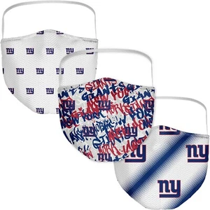 NWT New York Giants Fanatics Branded Adult Official Logo Face Covering 3-Pack - Picture 1 of 1