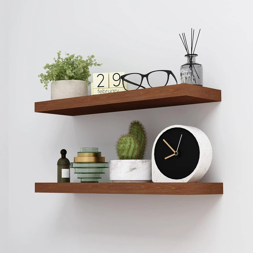 Welland Allen 8" Deep Floating Shelves Reclaimed Wood Wall Shelf Rustic Pine 48