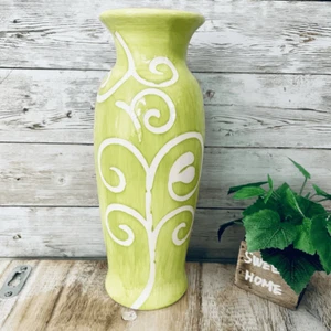 New Gorgeous White & Green Modern Ceramic Vase - Picture 1 of 8