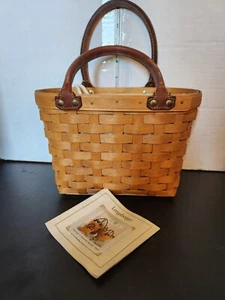 Bolso de Mano Longaberger Pequeño Paseo Marítimo con Protector y Forro con Cierre de Tirador de Cuerda - Imagen 1 de 5