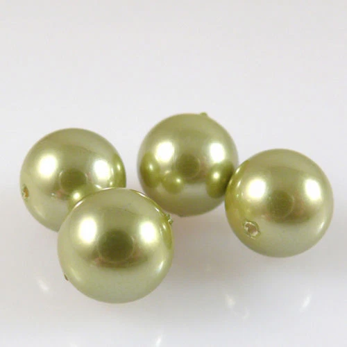 4 Perlmuttperlen Kugeln 10mm Muschelperlen rund olivgrün Perlen zum Basteln-1136 - Bild 1 von 1