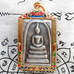 Thai Amulet Pendant Powerful Phra Somdej Beauty Case Life Protect Talisman GIFT