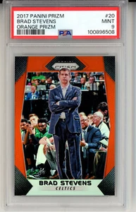 Brad Stevens card /49 2017-18 Panini Prizm #20 orange PSA 9 Boston Celtics - Picture 1 of 2