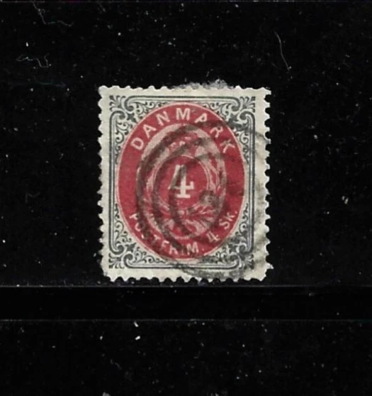 Sello de Dinamarca Scott # 18, 4s-usado/VLH-NG-1870-71 Foto 1 de 1