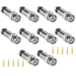 10 pz Connettore a compressione BNC per telecamere CCTV cavo coassiale RG59 I3A86145 - Foto 1 di 7