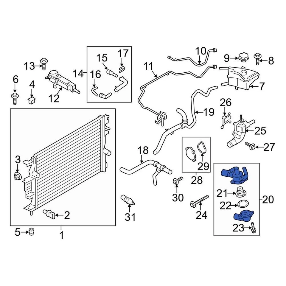 For Lincoln MKZ 2013-2020 Lincoln DS7Z8A586D Engine Coolant Thermostat Kit - Изображение 1 из 1