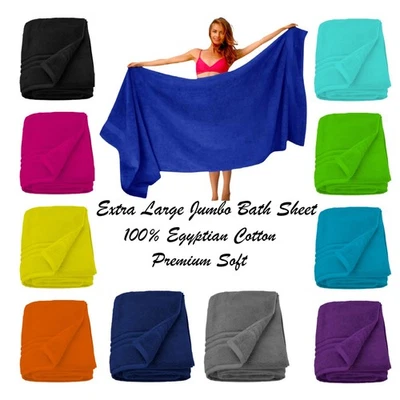 THREEFOLD STORE Extra Large Super Jumbo Bath Sheets 100x200cm Egyptian Cotton Big XXL Bath Towel
