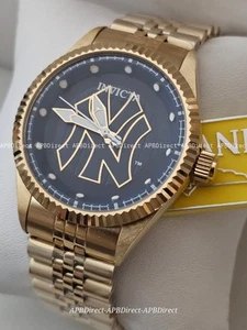 Invicta - MLB - NY Yankees - Fluted GOLD Bezel Lume Hands & Indices mens watch - Picture 1 of 17