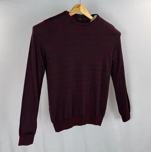 Maglione J Crew lana merino uomo medio slim marrone elasticizzato girocollo pullover *DIFETTO - Foto 1 di 12