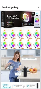 NOB InShareplus 2” 10 PACK RGBCW SMART WIFI LED DOWNLIGHT RECESSED LIGHTING 5W - Picture 1 of 7