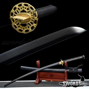 Handmade Cool Black Blade Japanese Samurai Sword Carbon Steel Warrior Katana - Picture 1 of 12