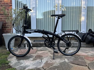 Carrera Intercity 9-Speed Folding Bike with Carry Bag and USB rechargeable LEDs  - Image 1 of 4