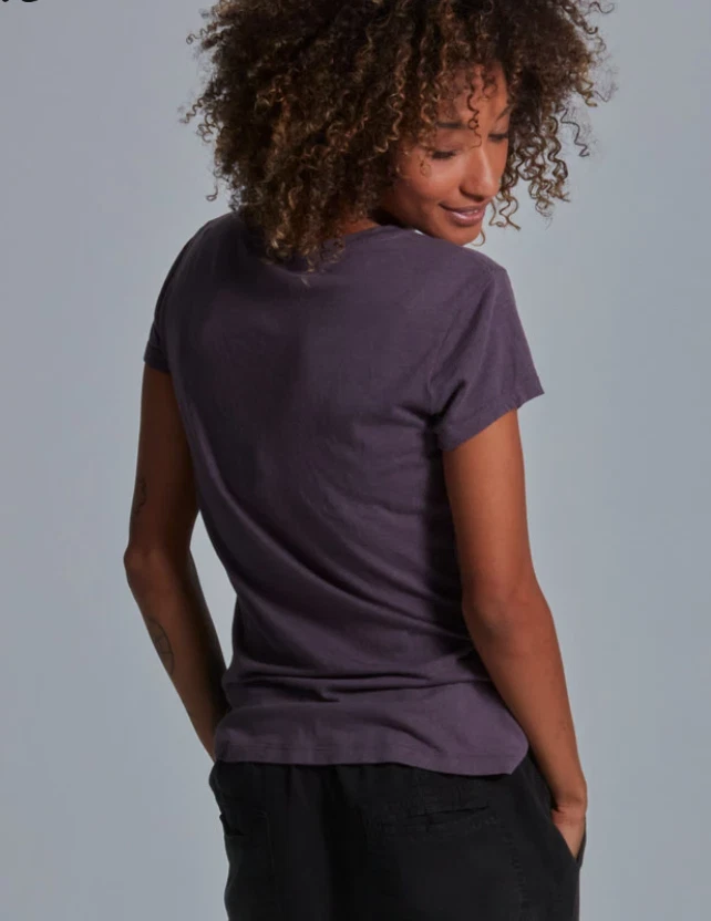 Camiseta para mujer Onno manga corta bambú púrpura sucio XLarge Foto 1 de 3