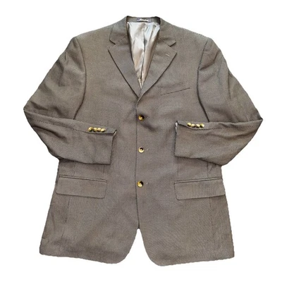 Chaqueta Blazer Abrigo Deportivo Oscar Dela Renta Para Hombres 3 Botones Tejido Malla Talla Grande 44L Foto 1 de 4