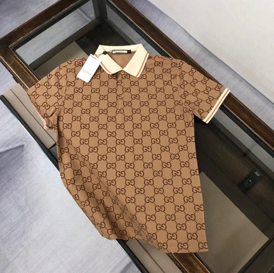 Camisa Polo Gucci GG Marrón Monograma Talla L - Ropa Hombre Diseñador Premium Foto 1 de 4