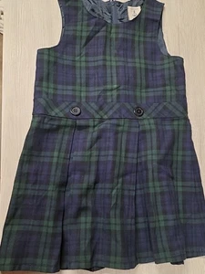 Lands End Youth Girls 6 School Uniform Jumper Dress Blue/Green - Picture 1 of 3