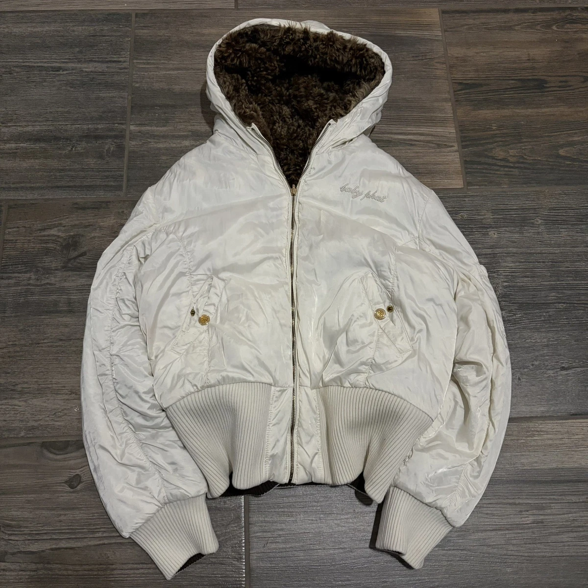 Baby Phat ベビーファット ボンバージャケット 白 ファーY2K 00s Baby