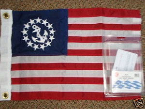 YACHT FLAG SALE 12X18 INCH DELUX SEWN US YACHT ENSIGN FLAG 32-8118 MARINE BOAT - Picture 1 of 1