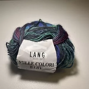 Lang Yarns Mille Colori Baby Yarn (Purple/Green/Blue) Col. 0033 Merino 207yd - Picture 1 of 3