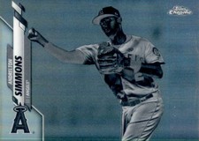 2020 Topps Chrome Refractors Negative #72 ANDRELTON SIMMONS  Los Angeles Angels 
